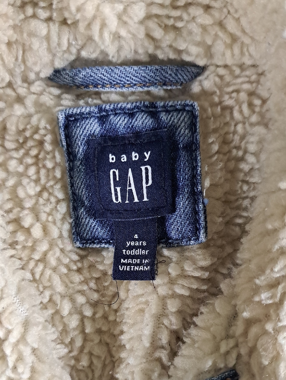 GAP Denim Jacket with Cream Sherpa Collar - Picture 2 of 10